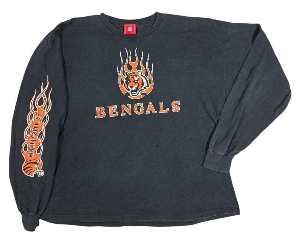 Vintage Cincinnati Bengals Shirt NFL Black Distressed Streetwear Unisex Y2K 2XL